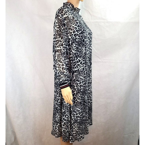 NWT Marc Cain Women's (12) Black & Gray Leopard Crepe Dress Slip Lining-$380 - Picture 12 of 15